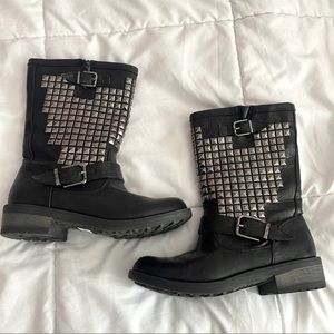 Black studded Zip Up Boots